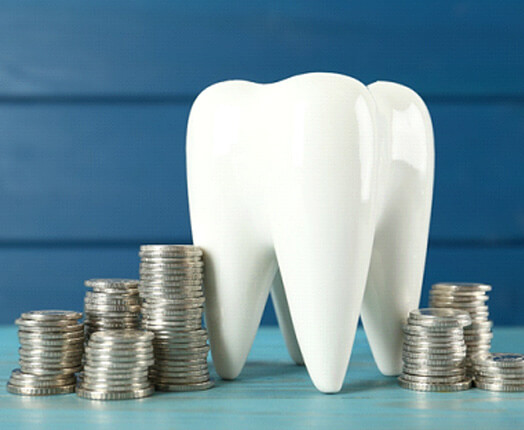 Closeup of dental patient placing an Invisalign tray