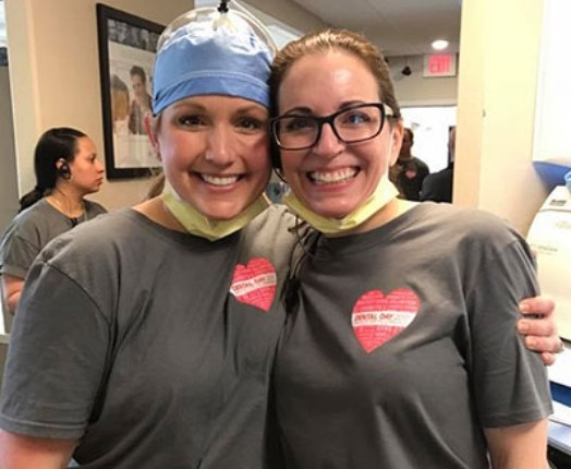 Dental team members at donation nation blood drive