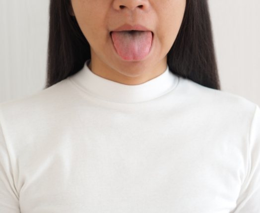 Person with tongue sticking out