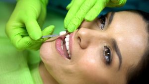 woman receiving cosmetic dentistry in Temple