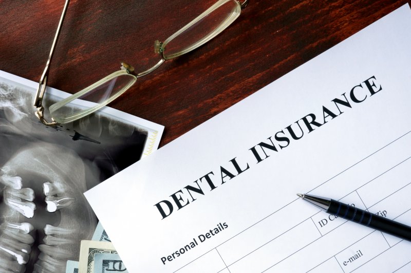 A dental insurance form for a dentist in Temple